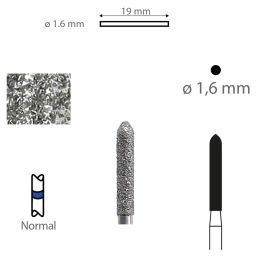 Diamantfrees 879.314.016 10 mm torpedo cilindrisch (5) (5) 