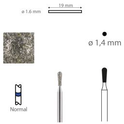 Diamant 830RL 314 (FG 238) Ø 1,4 mm (5)
