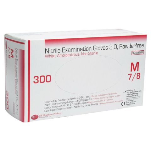 Nitril handschoenen poedervrij L wit (300)