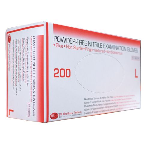 Nitril handschoenen poedervrij L blauw (200)